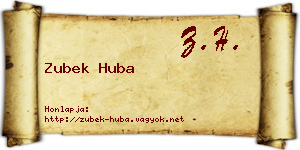 Zubek Huba névjegykártya